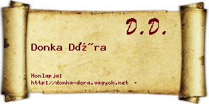 Donka Dóra névjegykártya