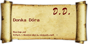 Donka Dóra névjegykártya